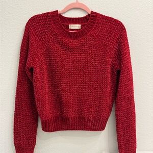 Altar'd State Cherry Red Crew Neck Sweater